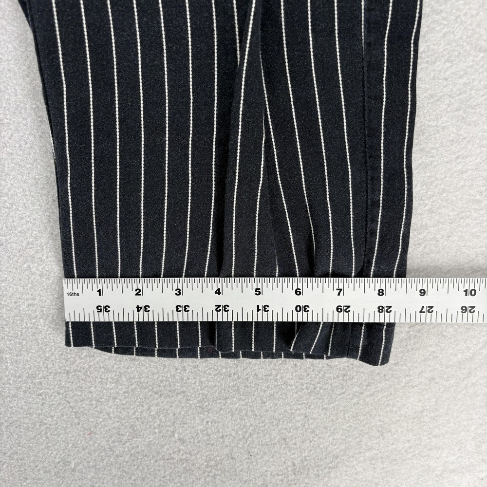 Lauren Essentials Pajama Pants Womens M Black Striped Cotton Light Purple Label - Picture 8 of 12
